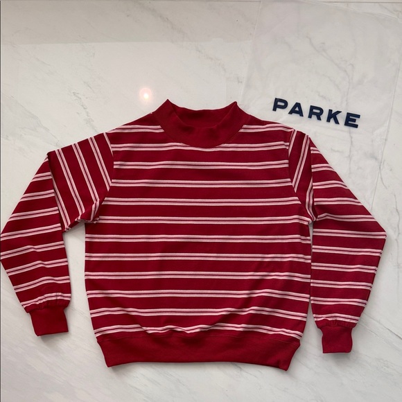 Parke Tops - NEW PARKE 
Valentines Stripe Mockneck 
Size S/M